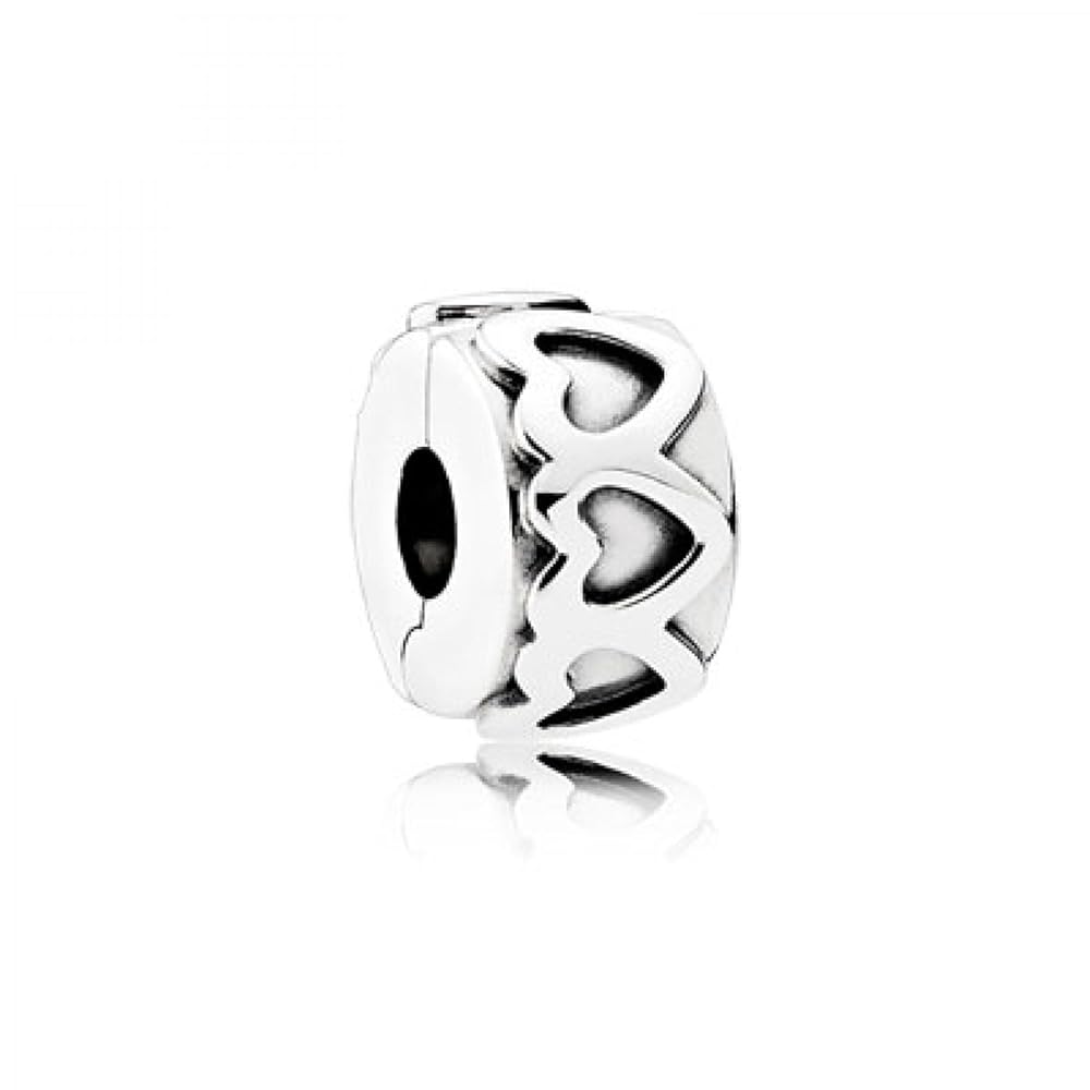 pandoraパンドラ14kゴールド付きシルバークリップ2点　ハート pandoraパンドラ14kゴールド付きシルバークリップ2点ハート